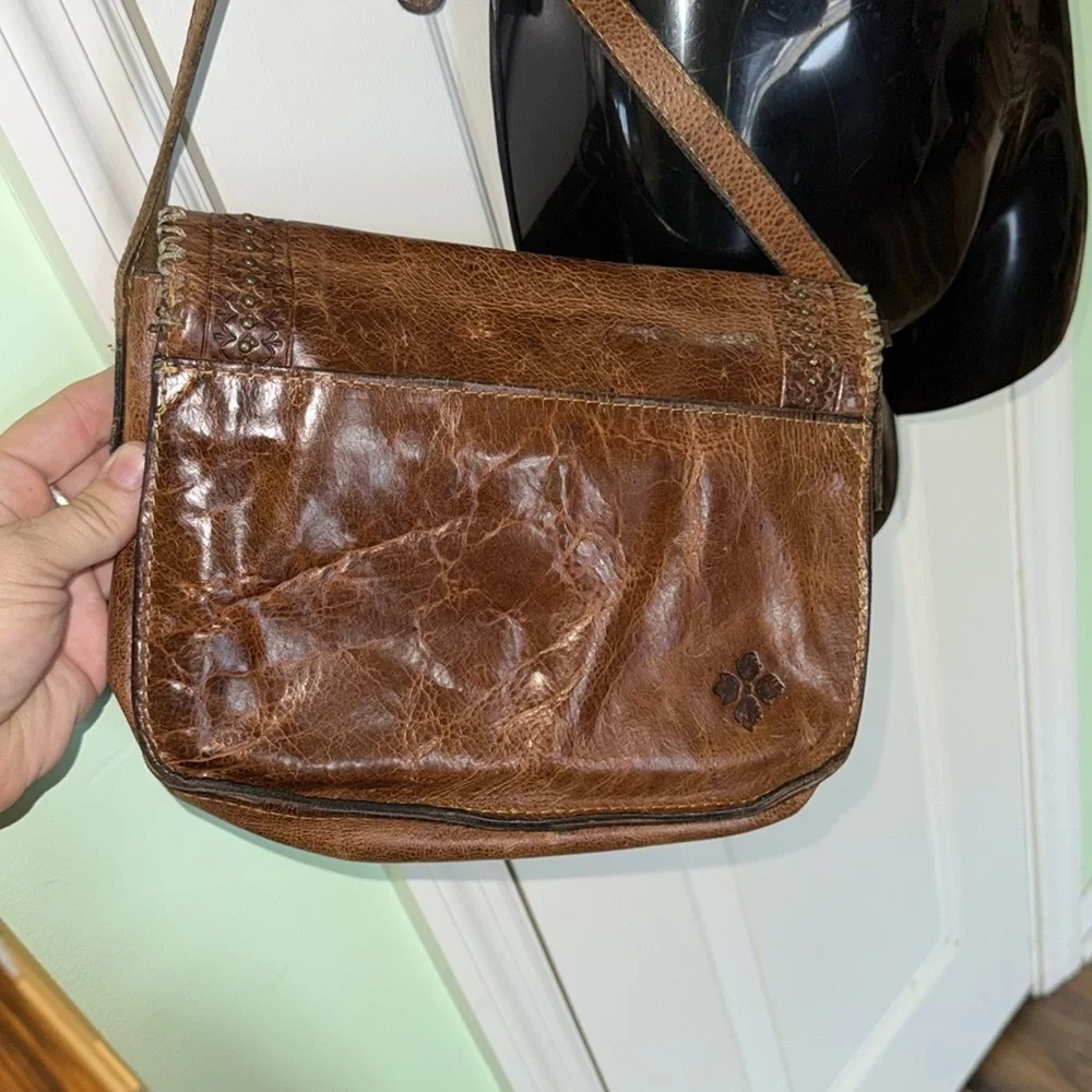 Patricia Nash Brown Beaumont Tooled Leather Boho Western Crossbody Bag